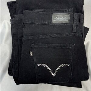 Levi's Black 512 perfectly slimming Denim with Sparkling Accents jeans pants
